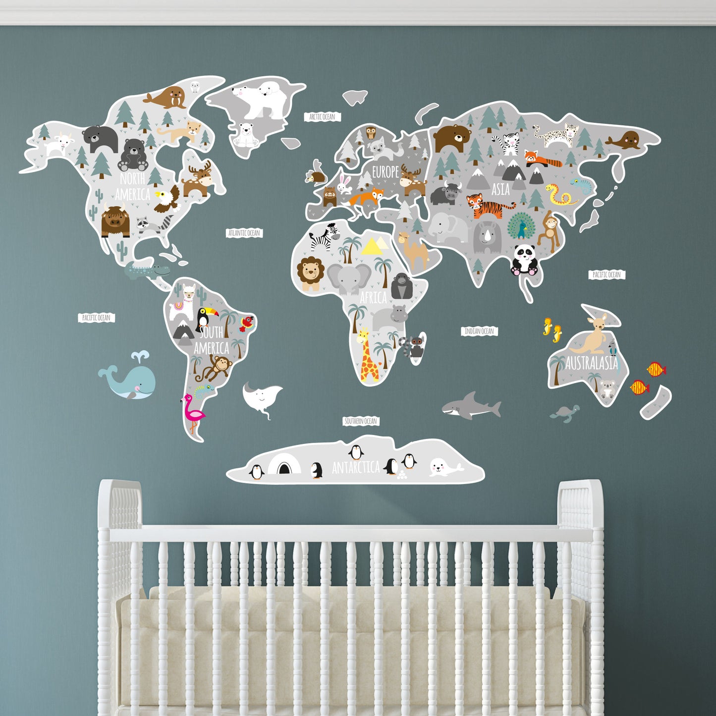 Children's Map of The World Wall Stickers