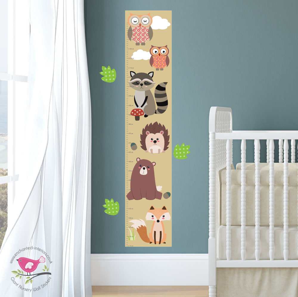 Woodland Animal Growth Chart Wall Sticker