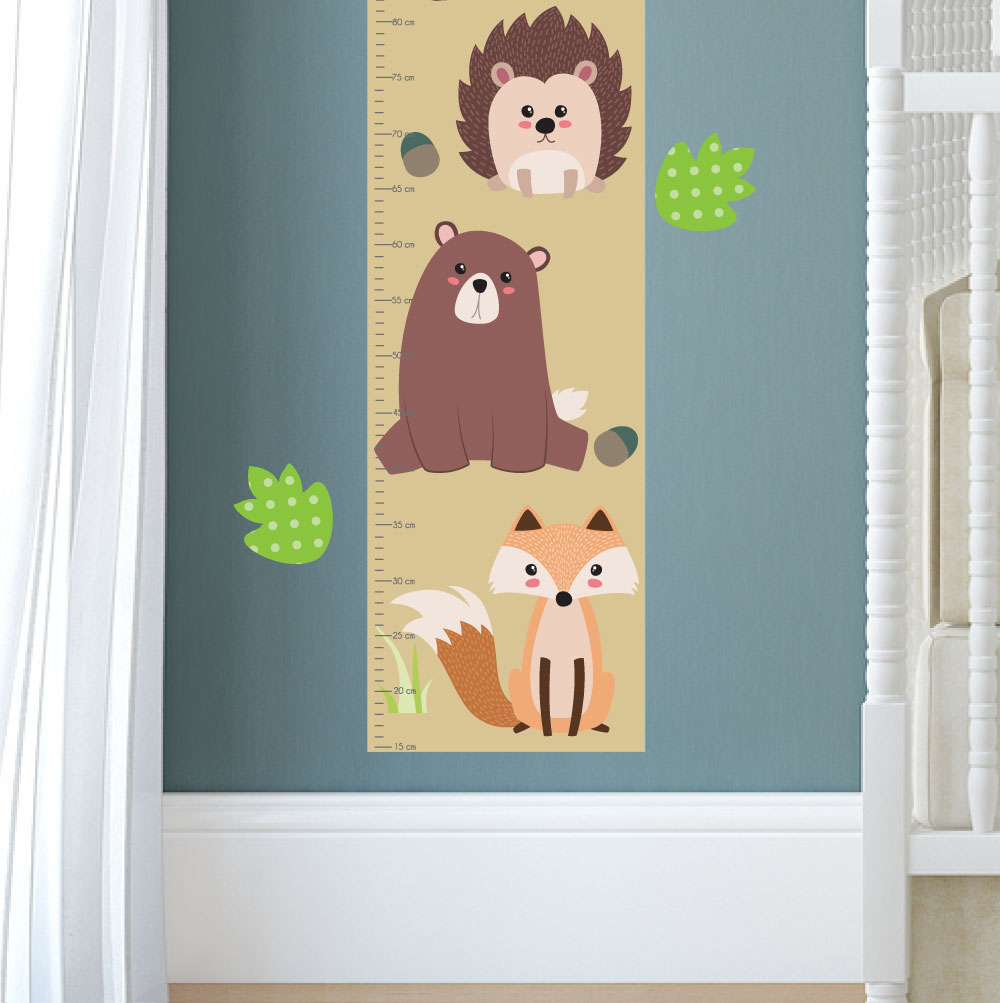 Woodland Animal Growth Chart Wall Sticker