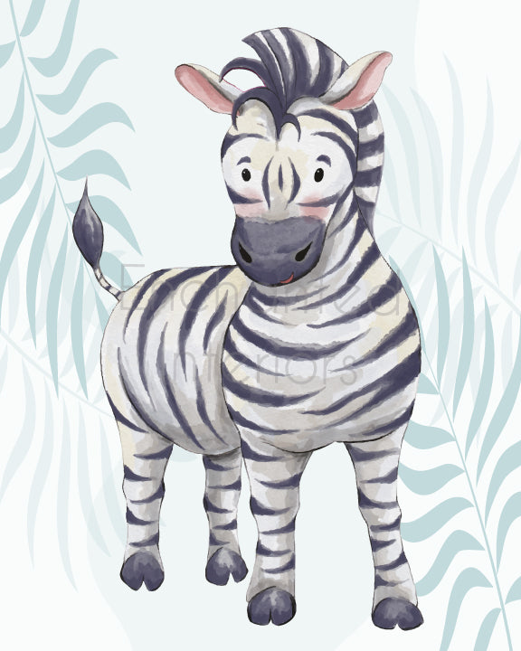 Zebra Safari Animal Nursery Print