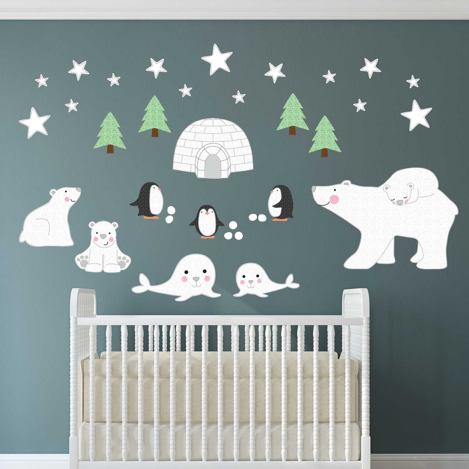 Polar Bear and Penguin Wall Stickers