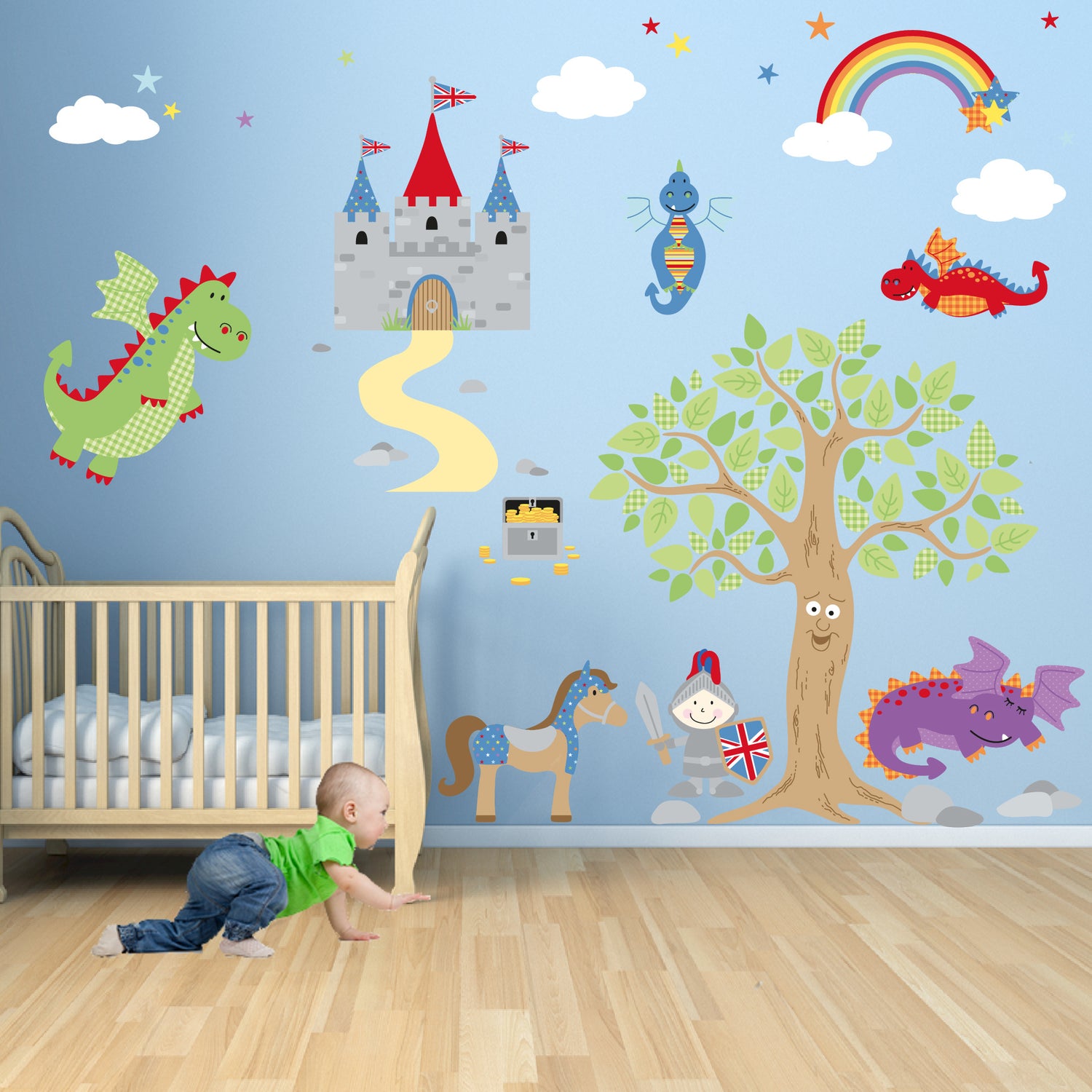 Knight and Dragon Wall Stickers