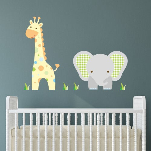 Elephant and Giraffe Wall Stickers