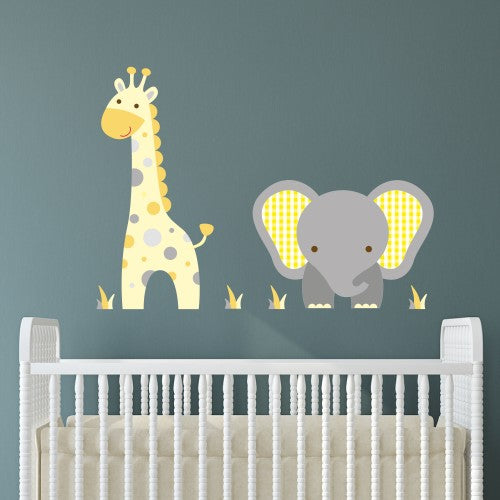 Elephant and Giraffe Wall Stickers