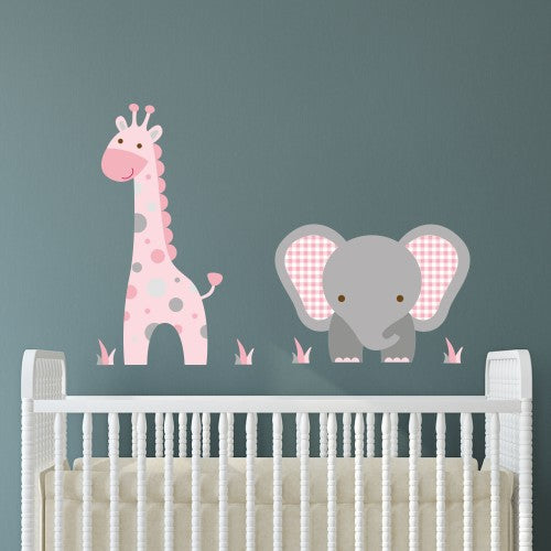 Elephant and Giraffe Wall Stickers