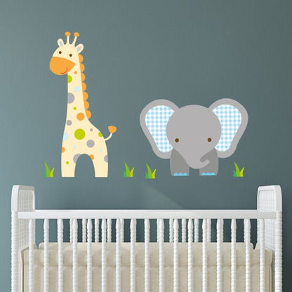 Elephant and Giraffe Wall Stickers