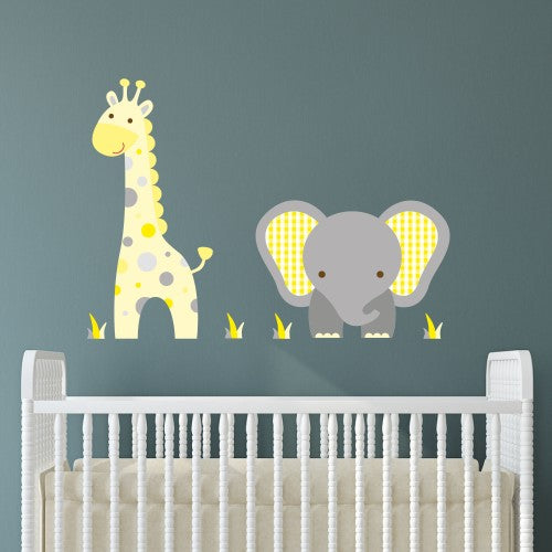 Elephant and Giraffe Wall Stickers