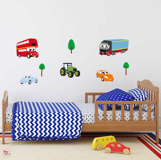 Motor Vehicle Wall Stickers for Baby Boys Nursery