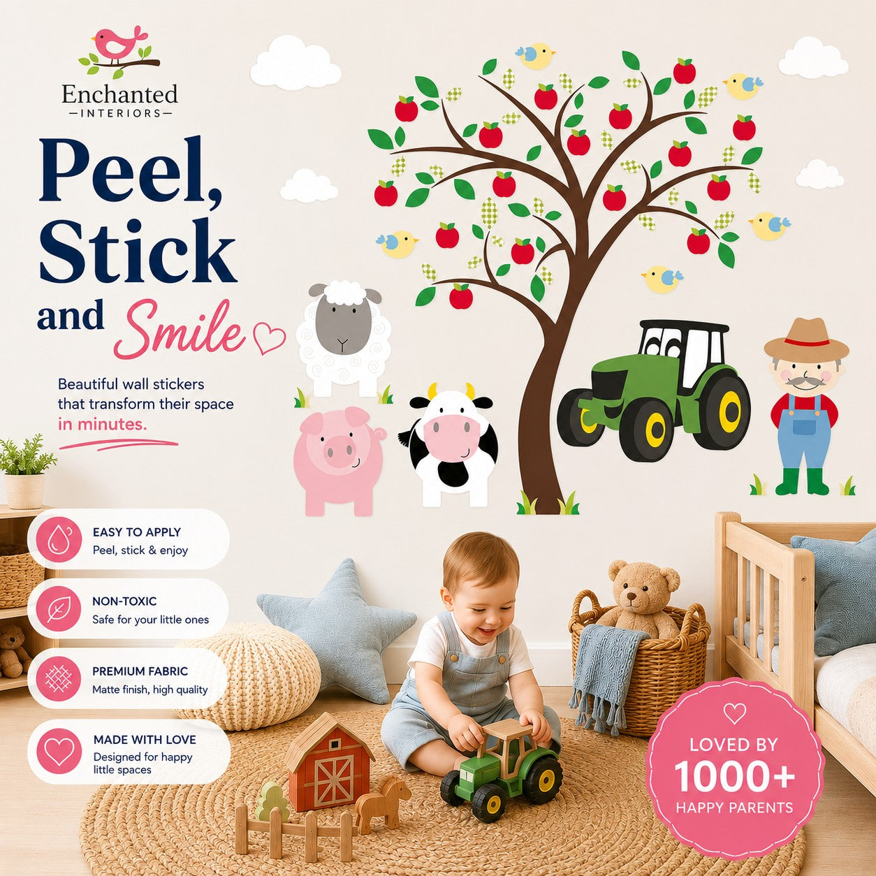 Farm Animal and Tractor Wall Stickers