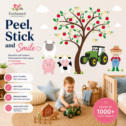 Farm Animal and Tractor Wall Stickers