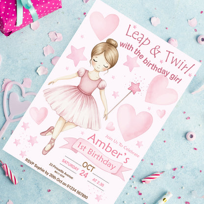 Ballerina Party Invite - Downloadable