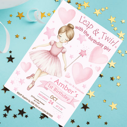 Ballerina Party Invite - Downloadable