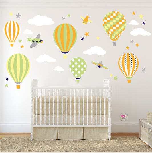 Hot Air Balloon & Planes Nursery Wall Stickers