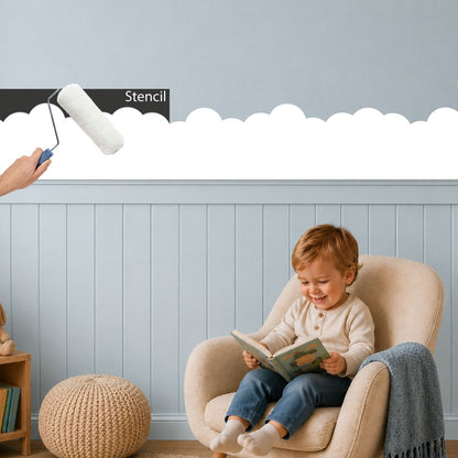 Large Cloud Arch Wall Stencil for Painting Borders