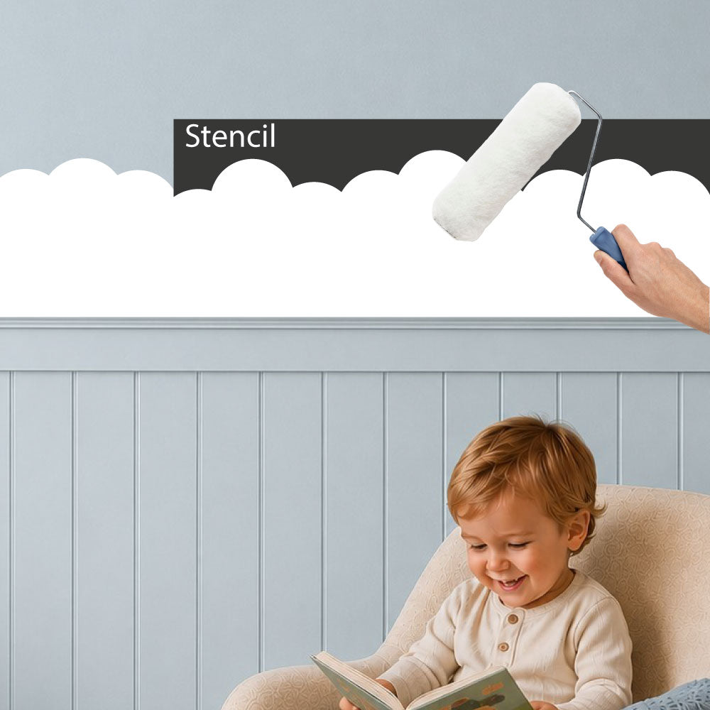 Large Cloud Arch Wall Stencil for Painting Borders