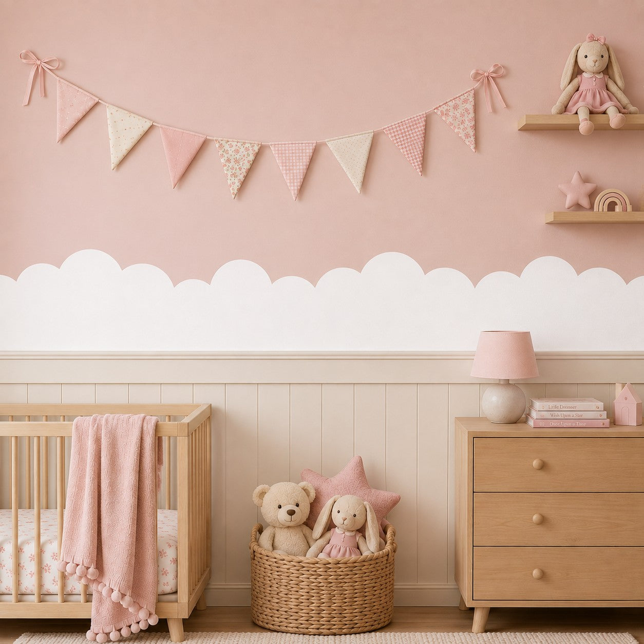 Large Cloud Arch Wall Stencil for Painting Borders