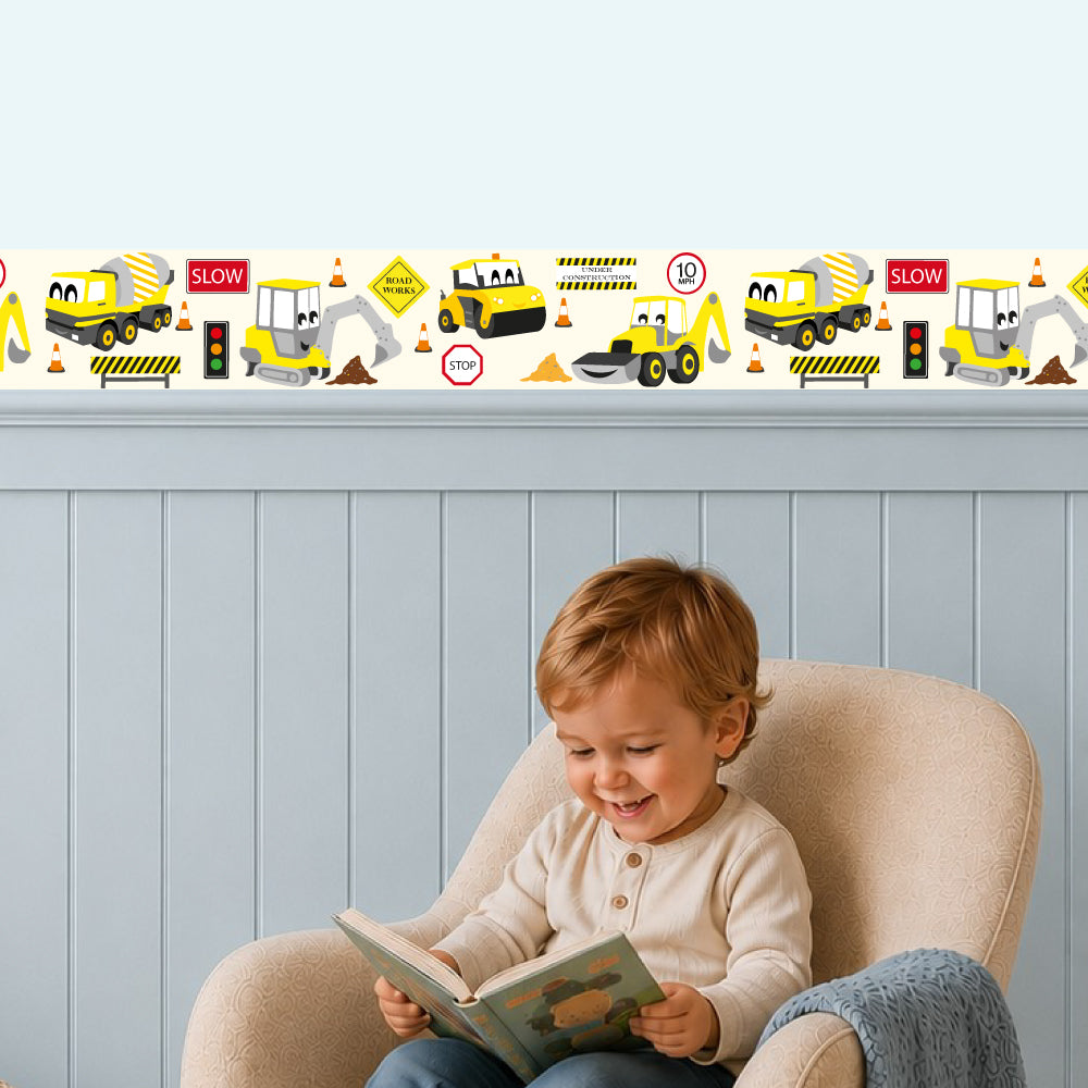 Construction Themed Wall Sticker Border