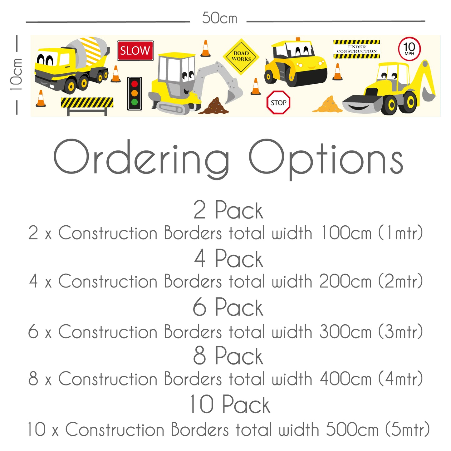Construction Themed Wall Sticker Border