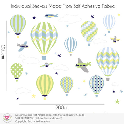 Boys Hot Air Balloons and Jets Wall Stickers