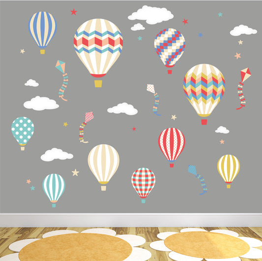 Hot Air Balloons & Kites Nursery Wall Stickers