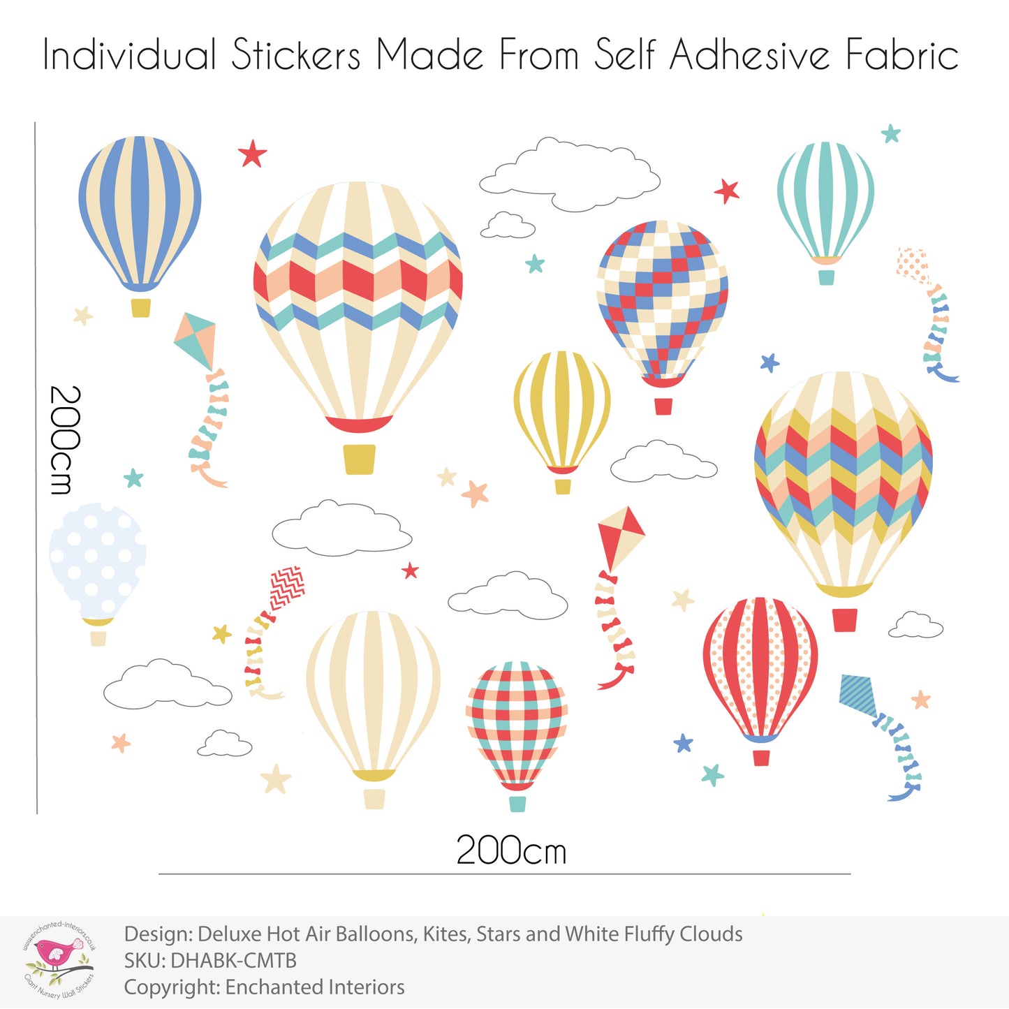 Hot Air Balloons & Kites Nursery Wall Stickers