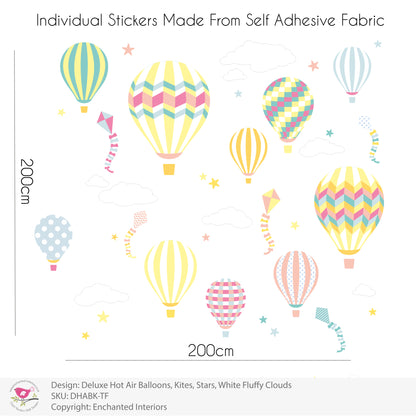 Large Balloons and Kites Pastel Nursery Wall Stickers