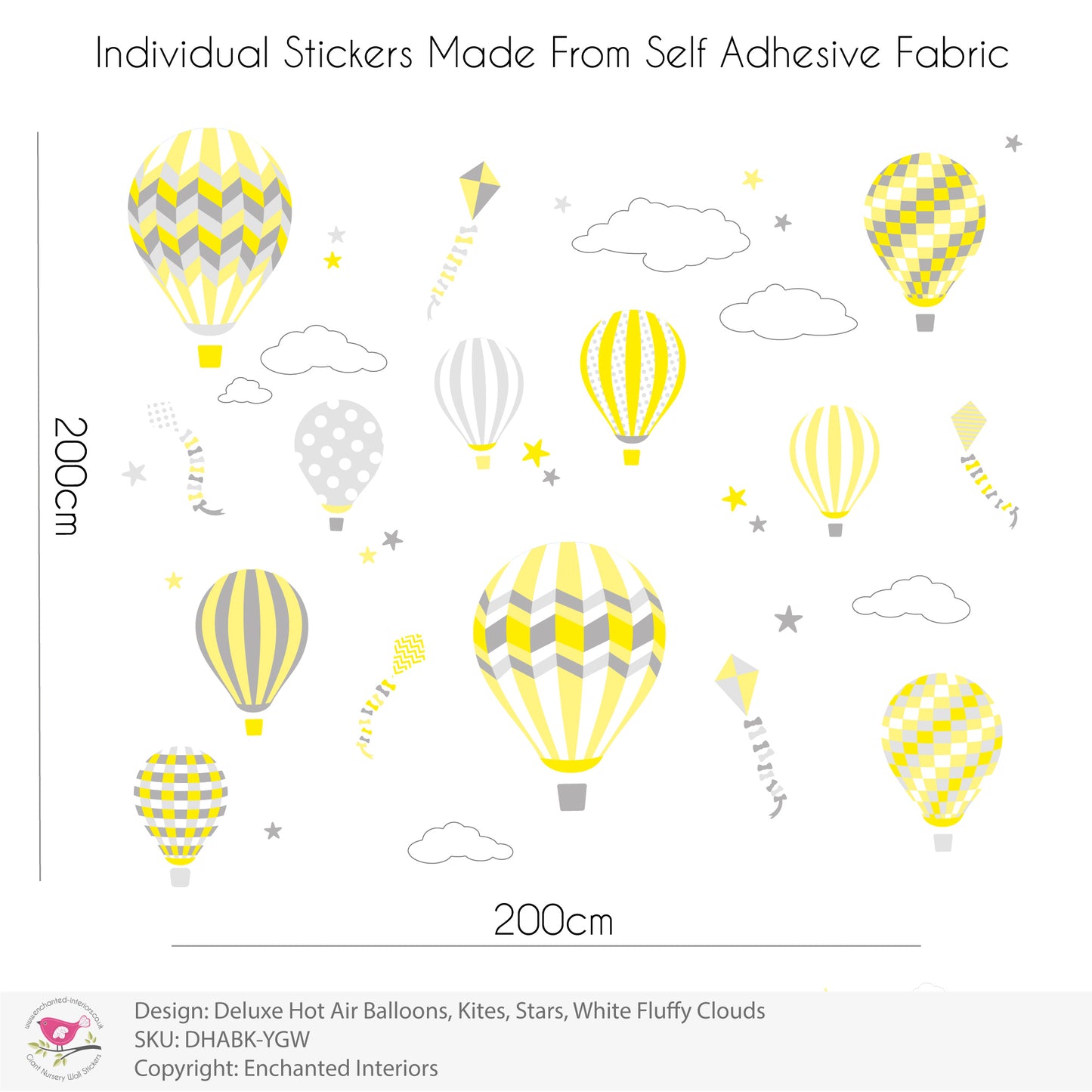 Large Balloons and Kites Wall Stickers Unisex Nursery