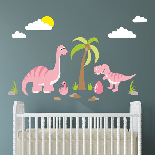 Girls Dinosaur Nursery Wall Stickers