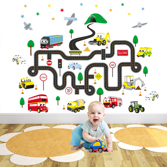 Motor Vehicle Wall Stickers for Baby Boys Nursery