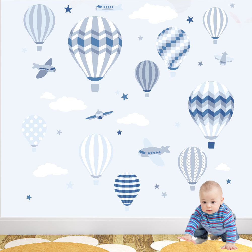 Boys Hot Air Balloons and Jets Wall Stickers