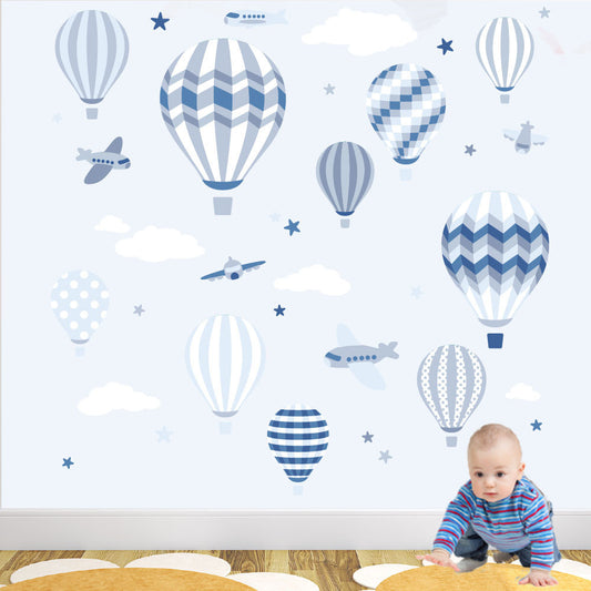 Boys Hot Air Balloons and Jets Wall Stickers