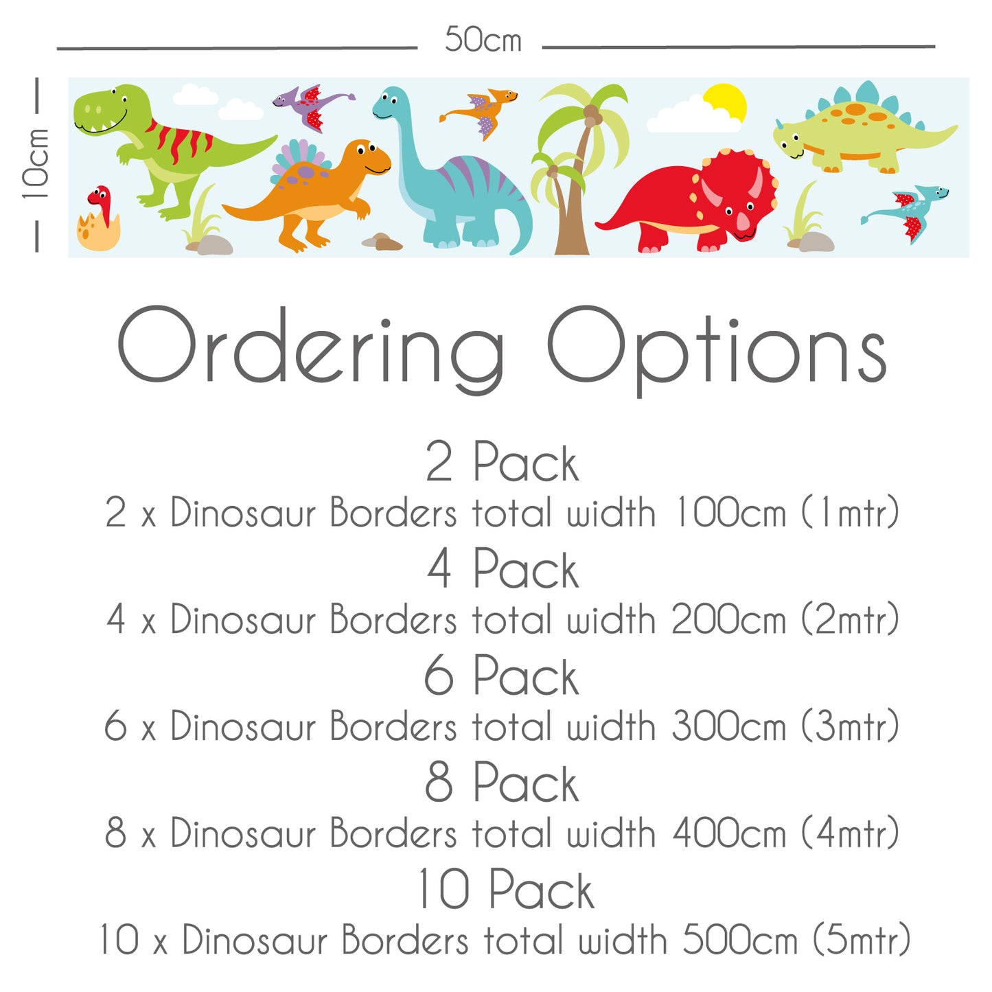 Dinosaur Themed Wall Sticker Border