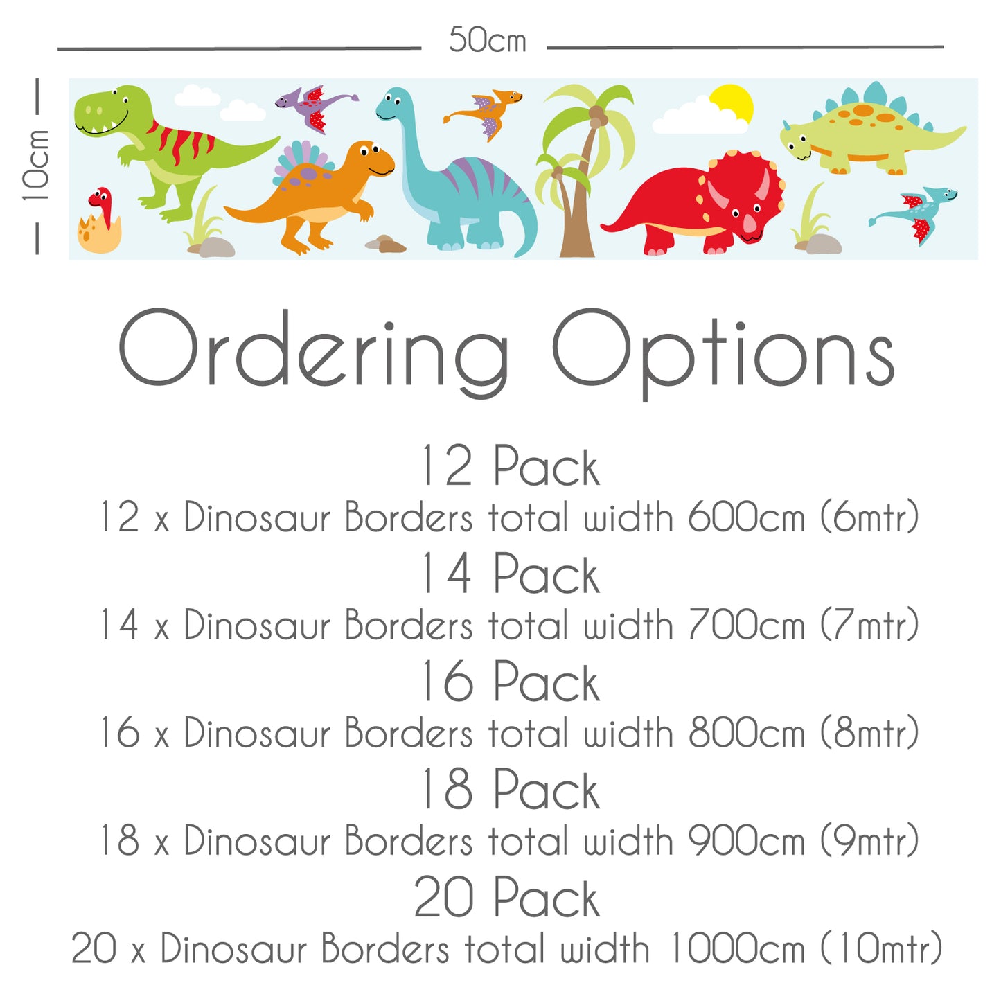 Dinosaur Themed Wall Sticker Border