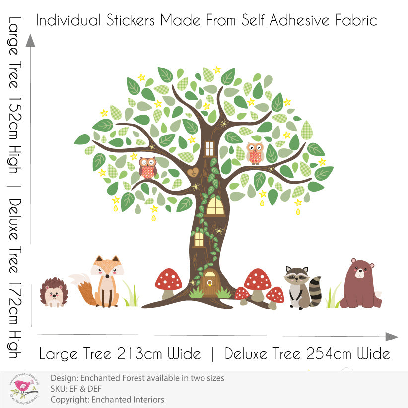 Enchanted Forest Nursery Wall Stickers Woodland Animals Neutral Decals ...