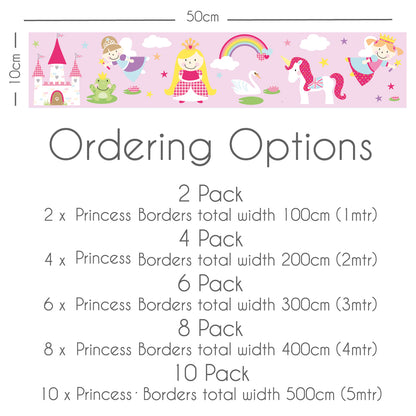 Fairy Princess Themed Wall Sticker Border