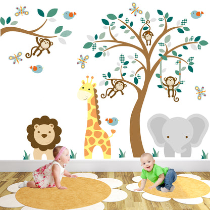 Jungle Tree and Branch Wall Stickers Unisex