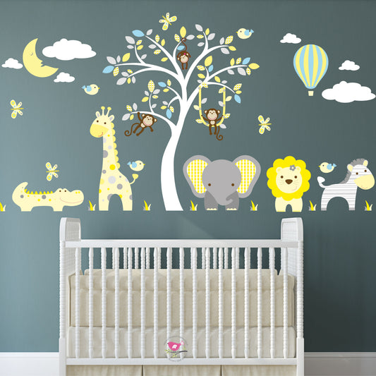 Jungle Animal and Tree Wall Stickers Nursery