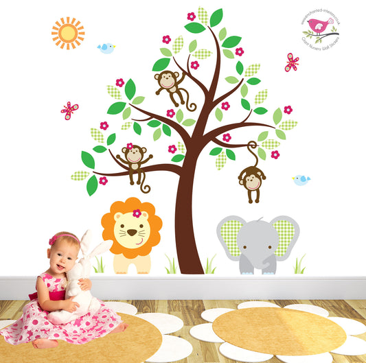 Lion & Elephant Nursery Wall Stickers