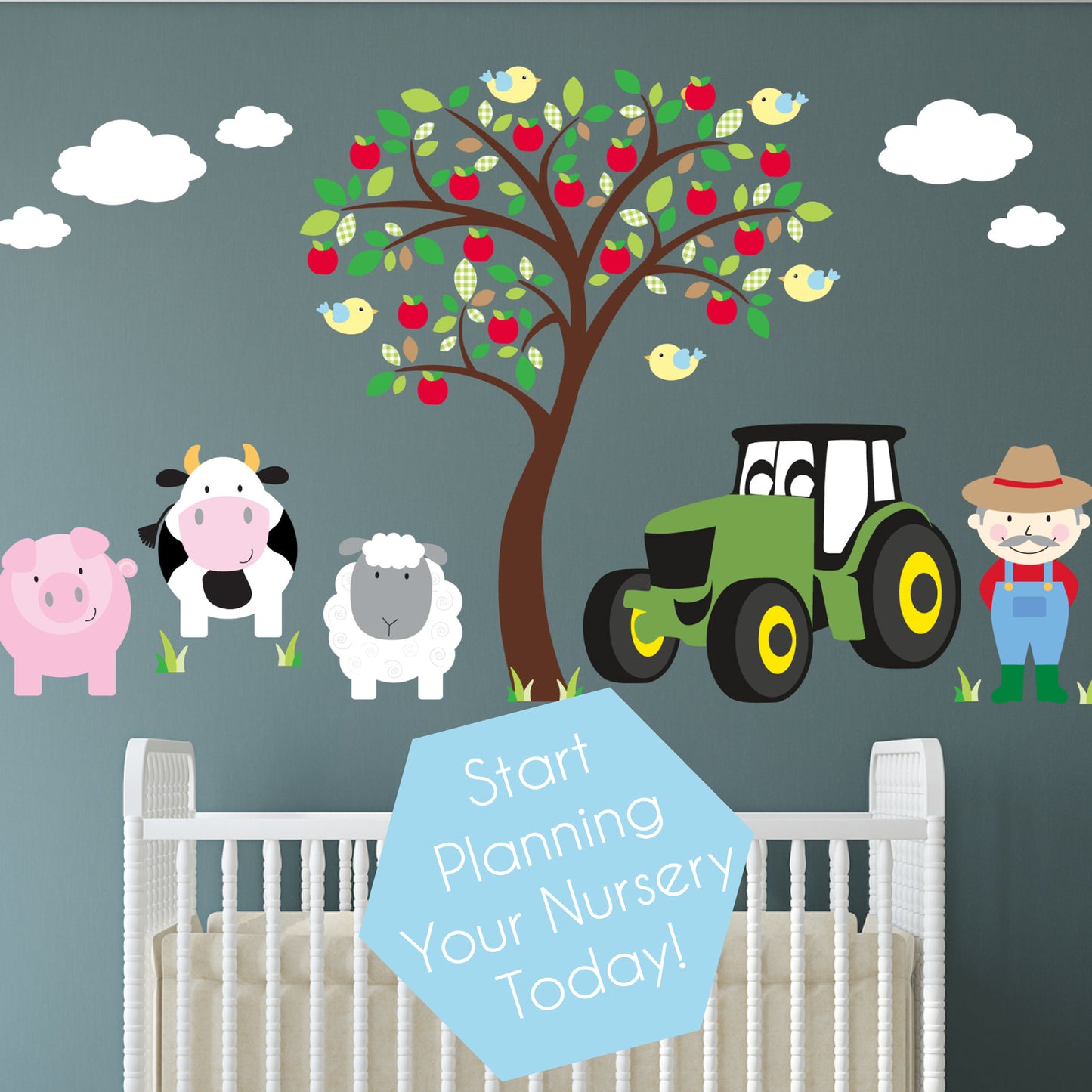 Farm Animal and Tractor Wall Stickers
