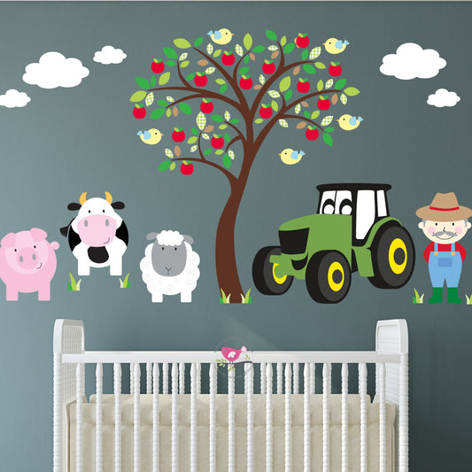 Farm Animal and Tractor Wall Stickers
