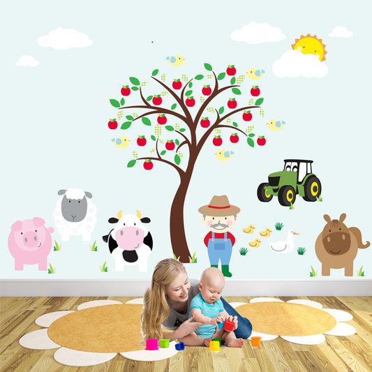 Large Farm Animal Nursery Wall Stickers