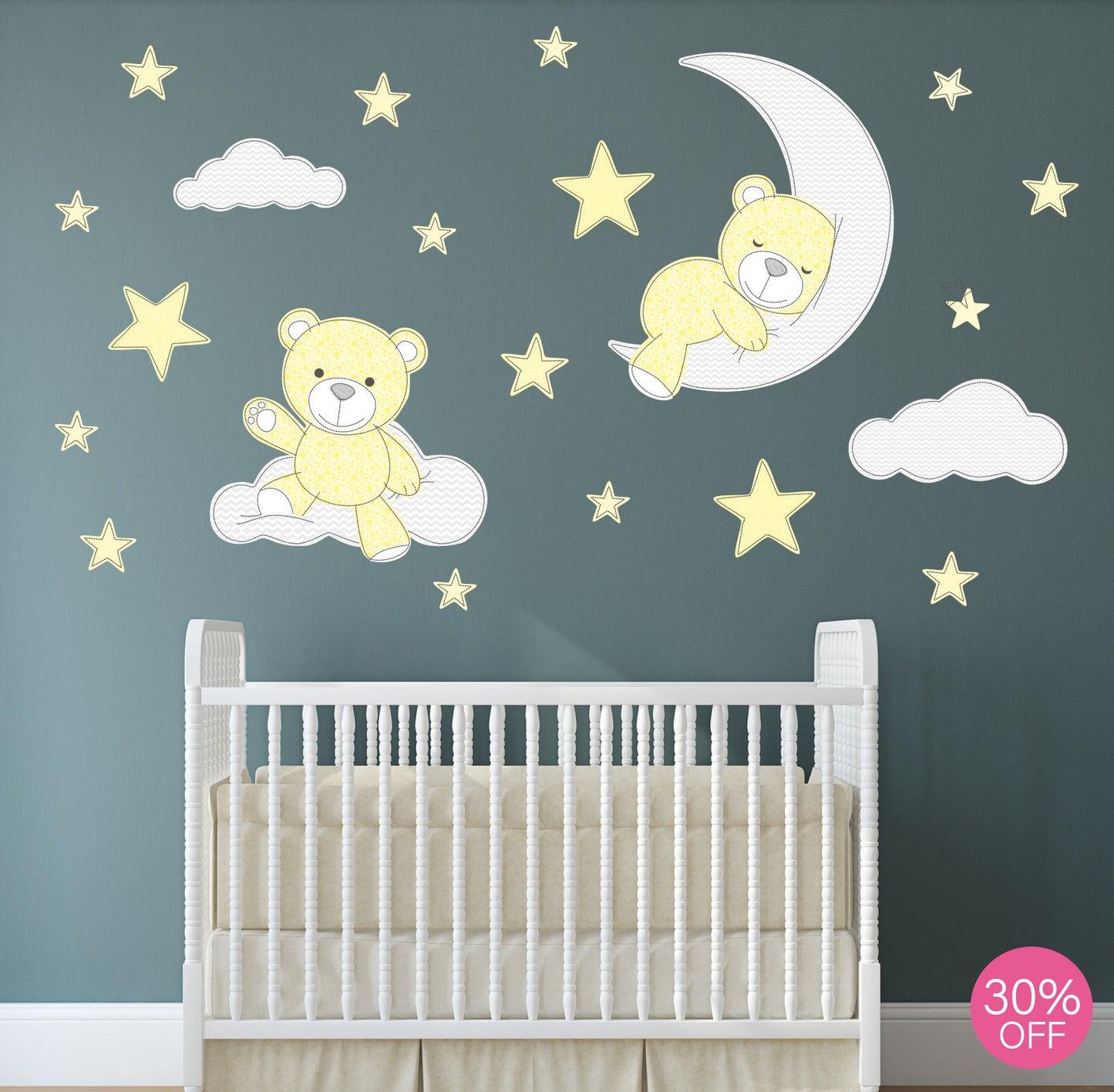 Teddy Bear Wall Stickers Yellow