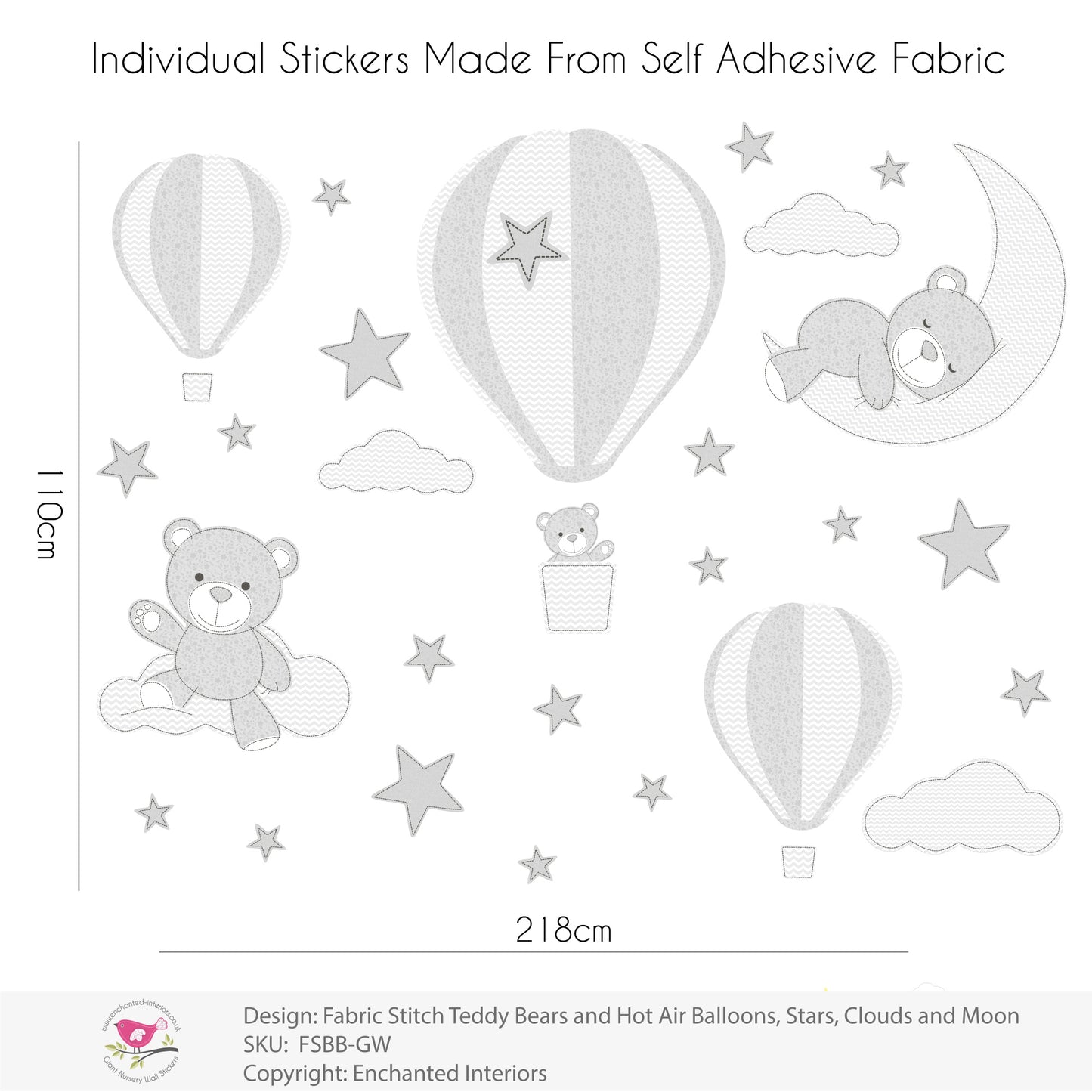 Teddy Bears & Balloons Wall Stickers