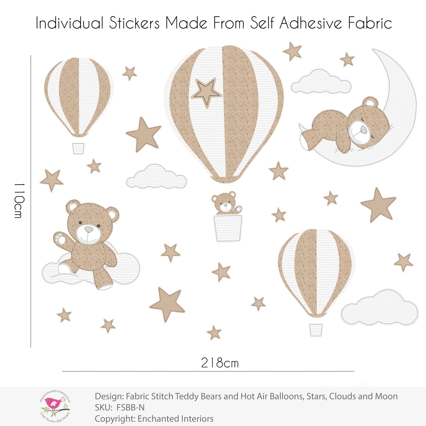 Teddy Bear & Balloon Wall Stickers