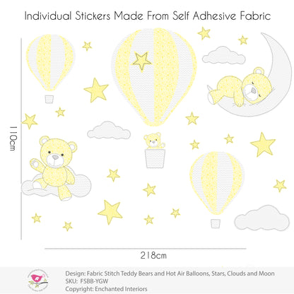 Teddy Bears & Balloons Wall Stickers Yellow