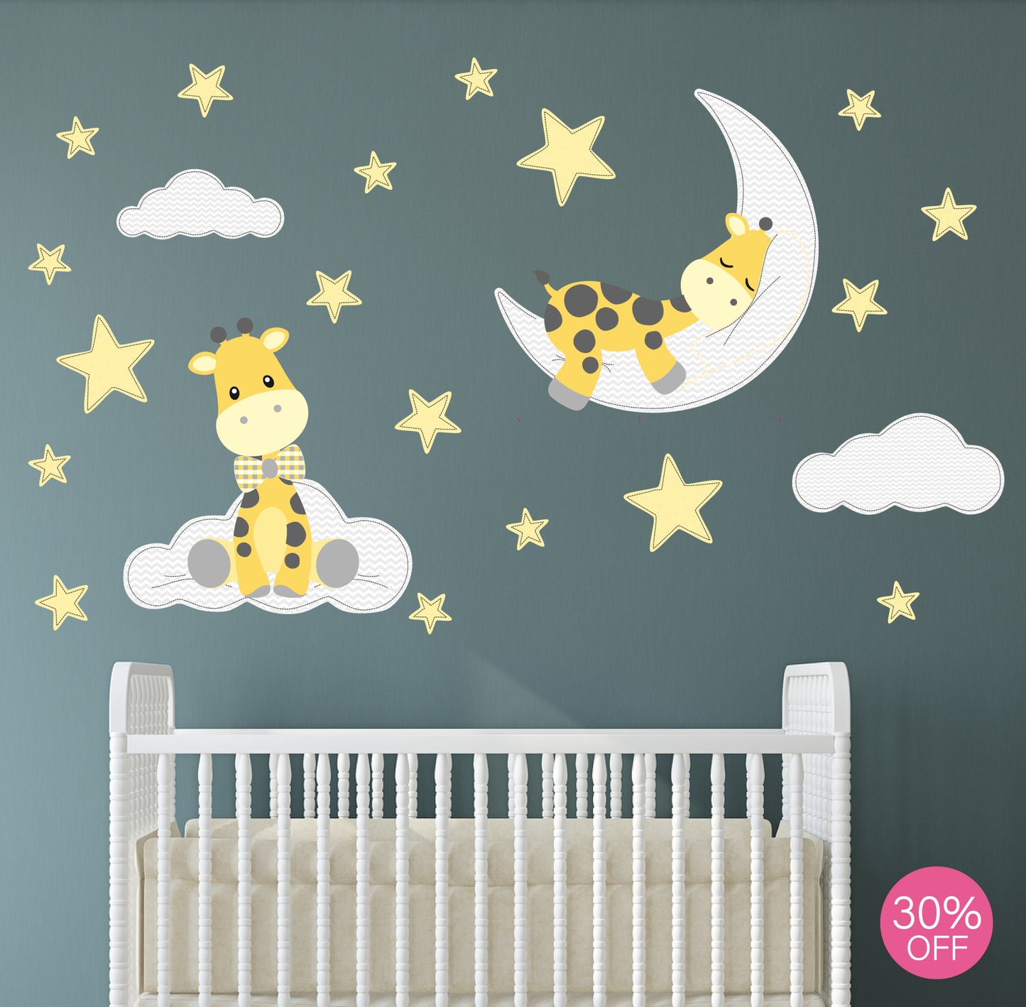 Giraffe and Moon Wall Stickers