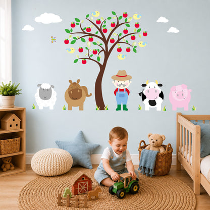 Children's Farm Animal Nursery Wall Stickers