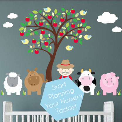 Children's Farm Animal Nursery Wall Stickers