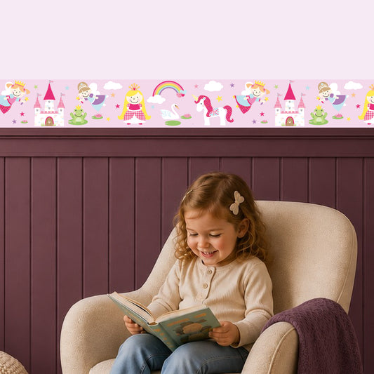 Fairy Princess Themed Wall Sticker Border