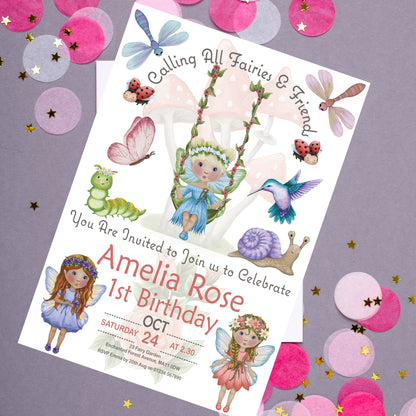 Fairy Swing Party Invite - Downloadable